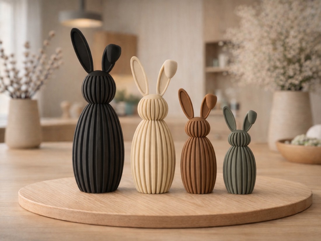 Colecția de iepurași cu urechi pliate Japandi � 4 mărimi, cu urechi ridicate/coborâte -  - Artynos.ro