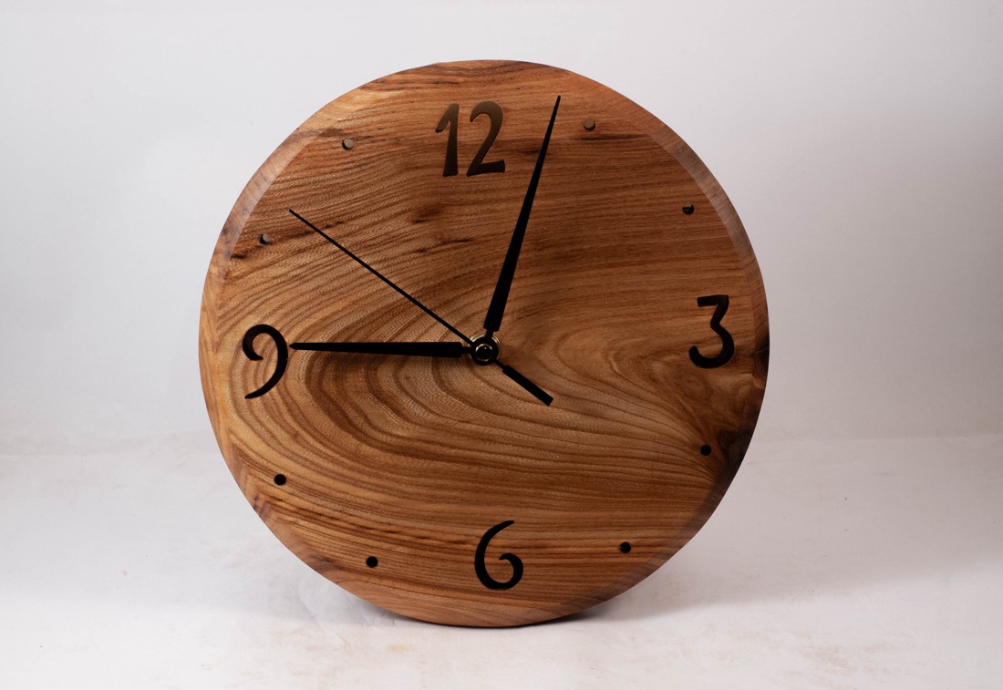 Ceas de perete din lemn, ceas rotund din lemn,  - casă & stil de viață - decorațiuni de casă - decorațiuni de pereți - ceasuri de perete - Artynos.ro