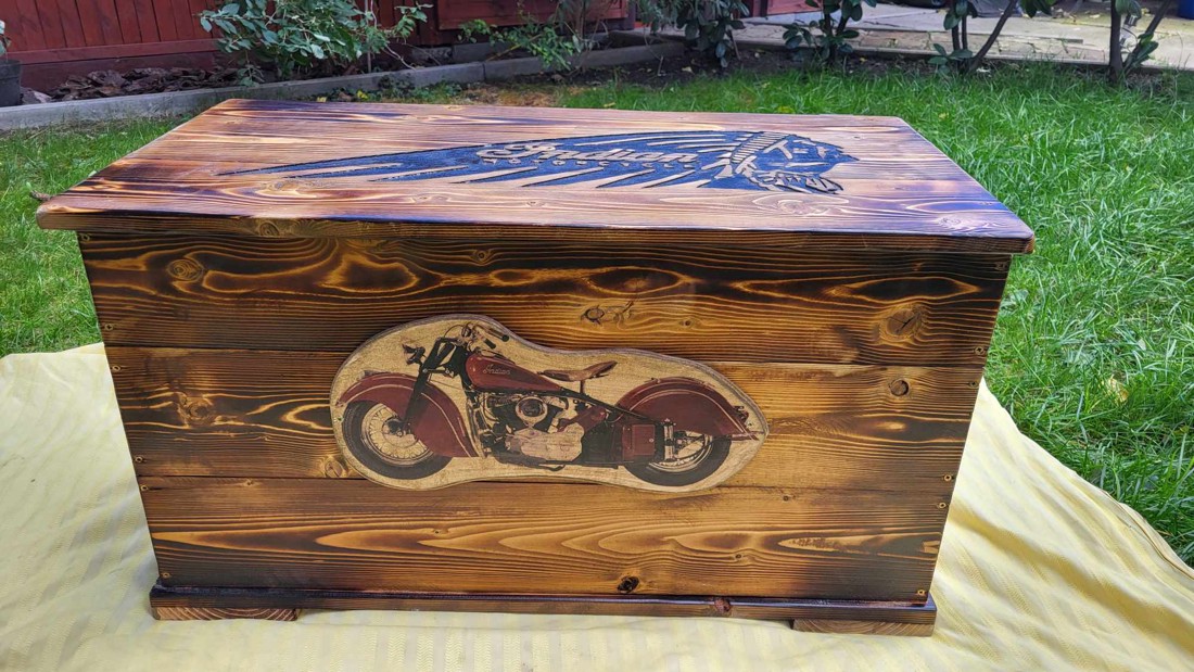 Indian Motors lada din lemn - casă & stil de viață - materiale de depozitare și sortare - ladă depozitare - Artynos.ro