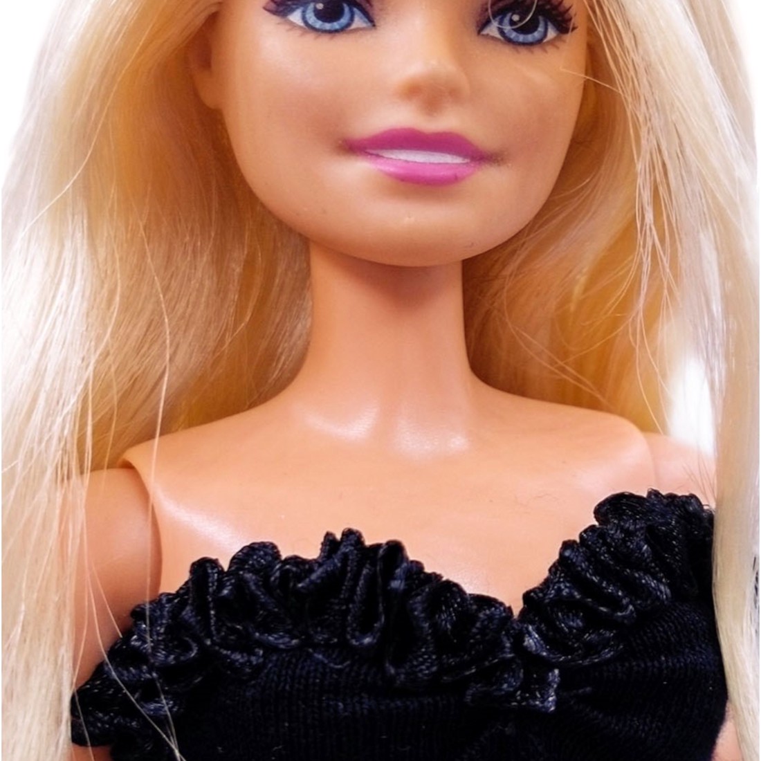 Rochie de seară extra lungă, în stil sirenă, neagră � rochie pentru păpuși de tip Barbie (a020fk) -  - Artynos.ro