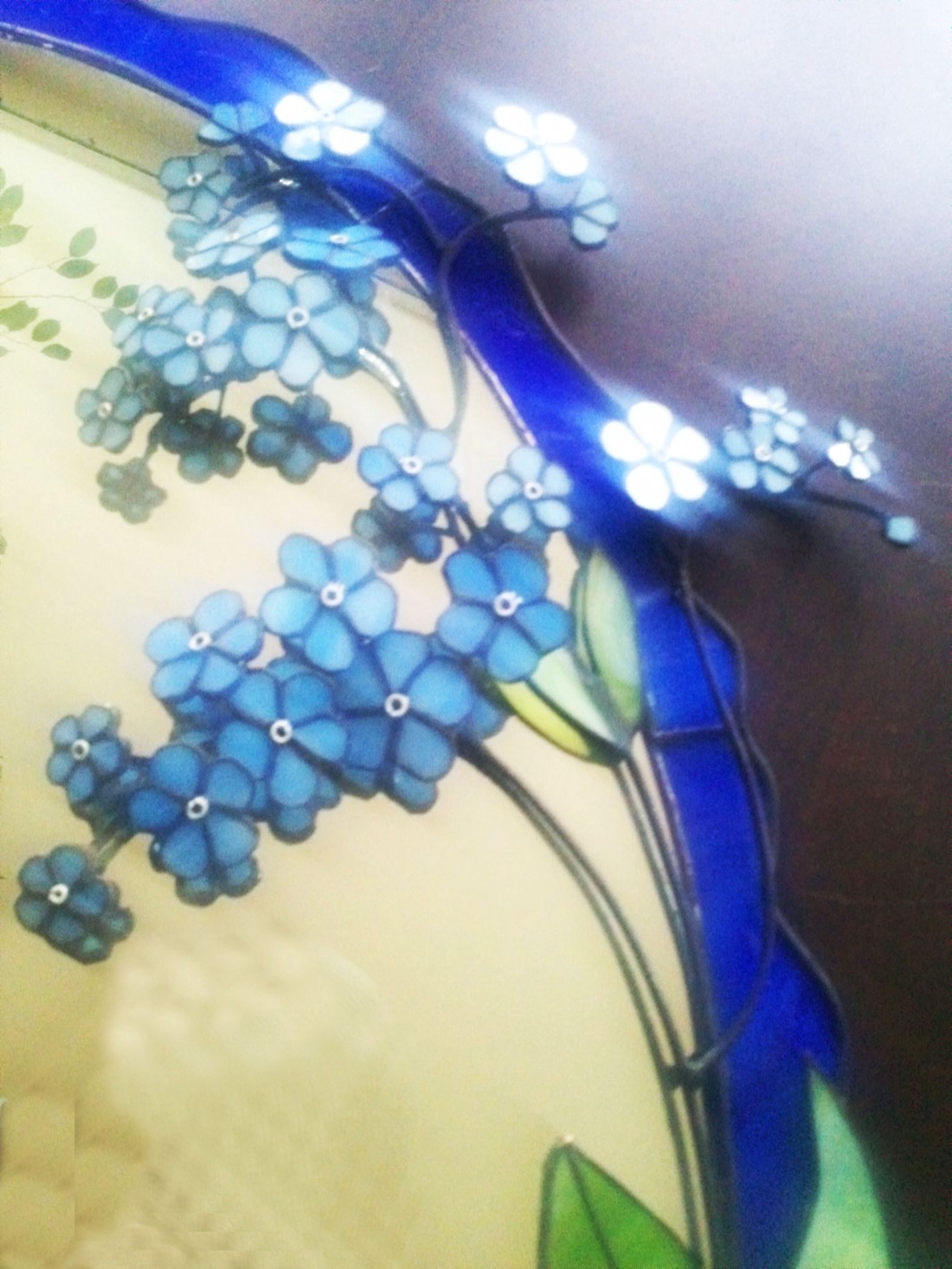 Oglindă albastru Tiffany forget-me-not - - Artynos.ro Oglindă albastru Tiffany forget-me-not - - Artynos.ro