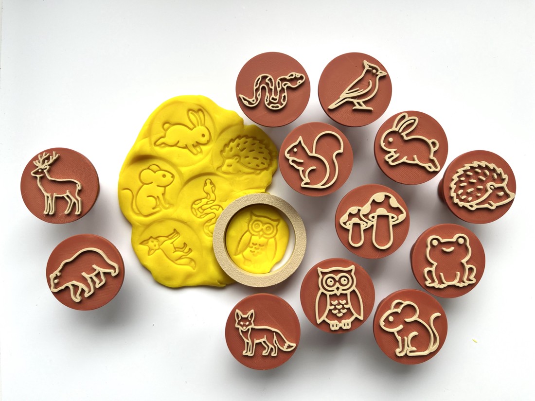 Set de ștampile și forme pentru fursecuri cu animale de pădure � căprioară, vulpe, bufniță și alte animale de pădure  - jucării și echipamente pentru copii - jocuri de gândire - jocuri educative - Artynos.ro