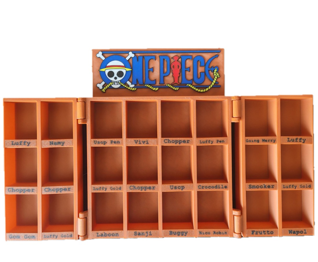 Suport pentru figurine One Piece Kinder Joy cu plăcuțe de identificare, variantă cu capac rabatabil -  - Artynos.ro