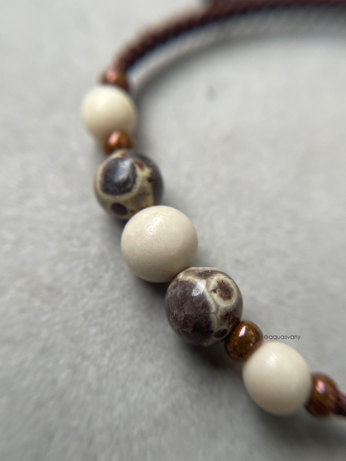 Asteroid jasp și marmură brățară minerală macrame -  - Artynos.ro