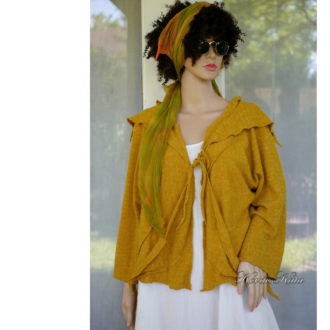 BOHÉM ANGORA - haină extravagantă poncho tricotată - îmbrăcăminte și modă - haine damă - hanorace, cardigane - Artynos.ro