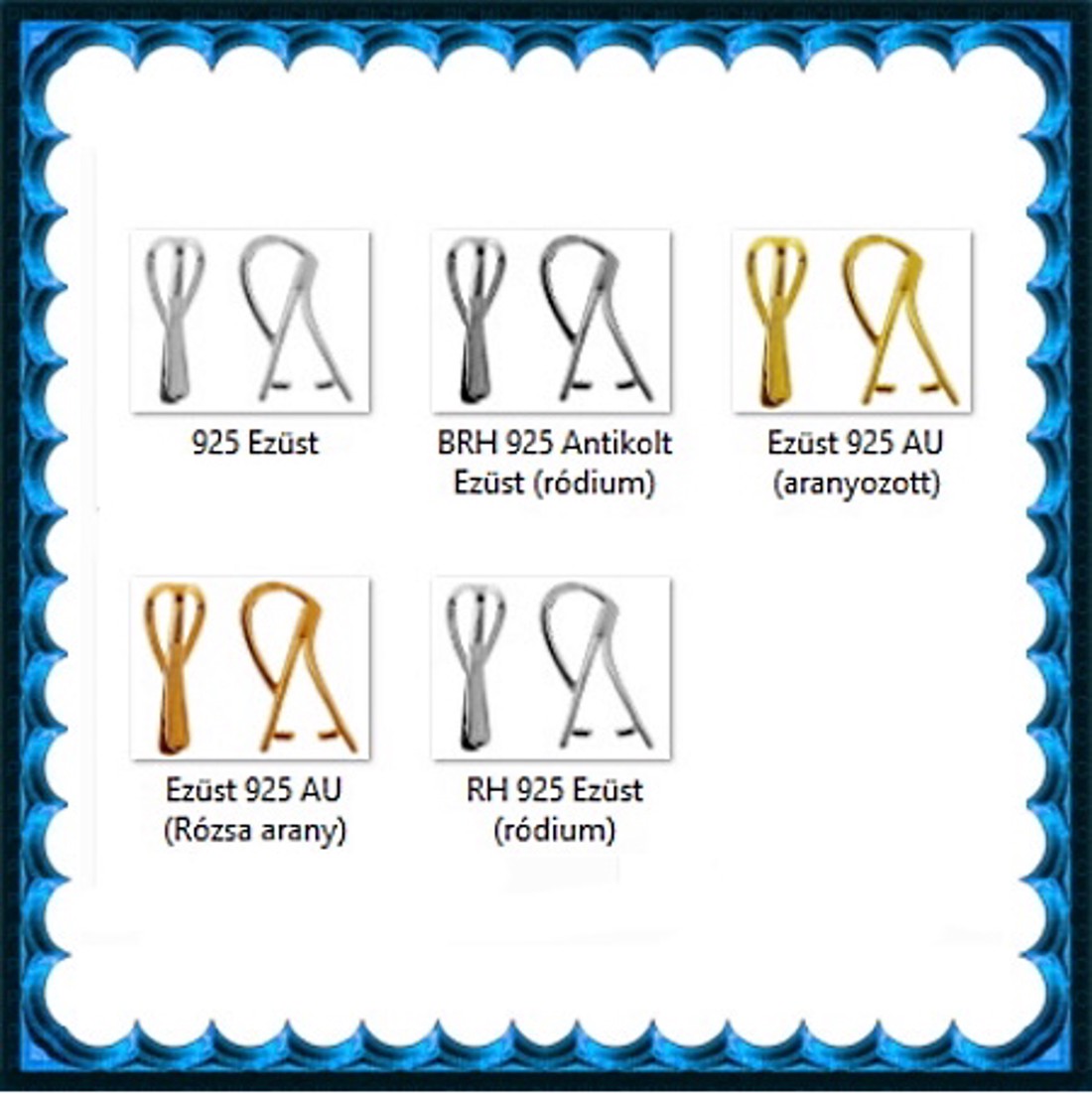 Accesorii pentru bijuterii din argint 925: suport pandantiv, închidere pandantiv EMK 103 -  - Artynos.ro