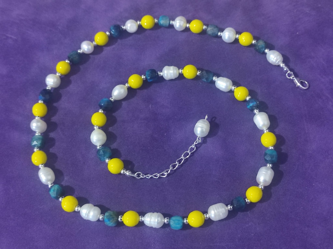 Set elegant perle si pietre semipretioase naturale - accesorii nuntă - accesorii și cadouri de burlecițe - Artynos.ro