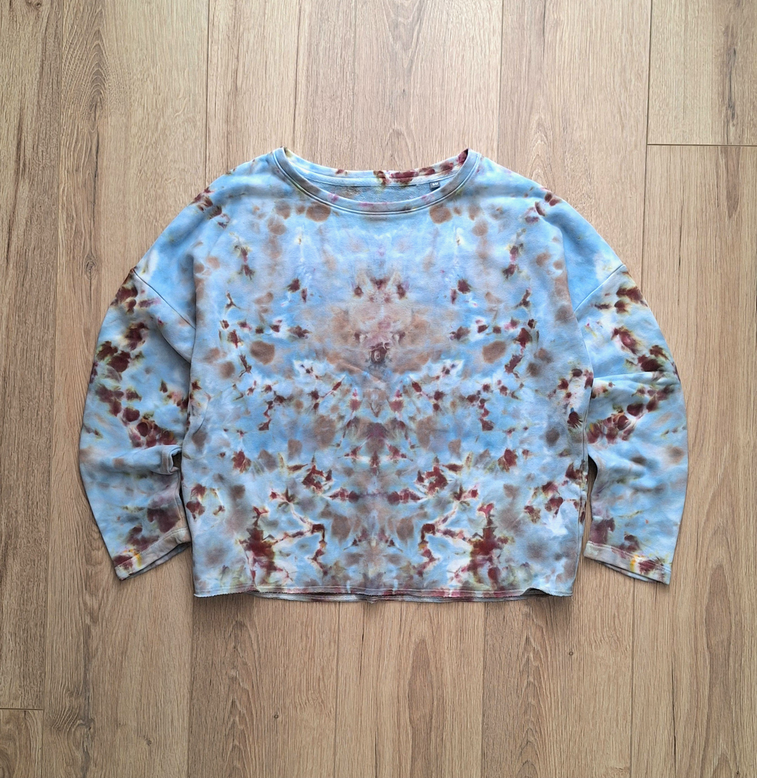 Blue Clay - Bluză french terry vopsită manual - îmbrăcăminte și modă - haine damă - hanorace, cardigane - Artynos.ro