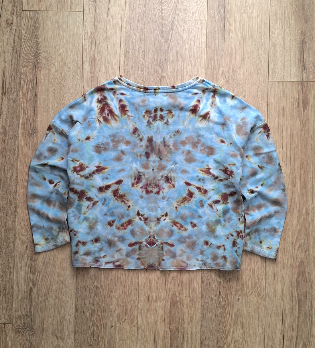 Blue Clay - Bluză french terry vopsită manual - îmbrăcăminte și modă - haine damă - hanorace, cardigane - Artynos.ro