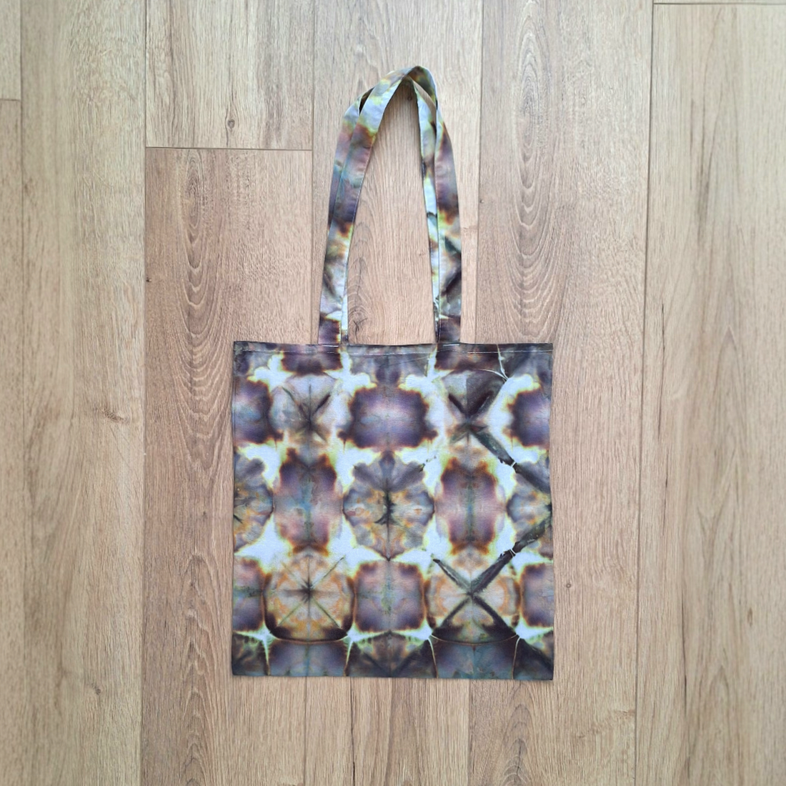 Brown Shibori - Sacoșă cumpărături vopsită manual - genți și portofele - geantă pentru cumpărături - totebaguri - Artynos.ro