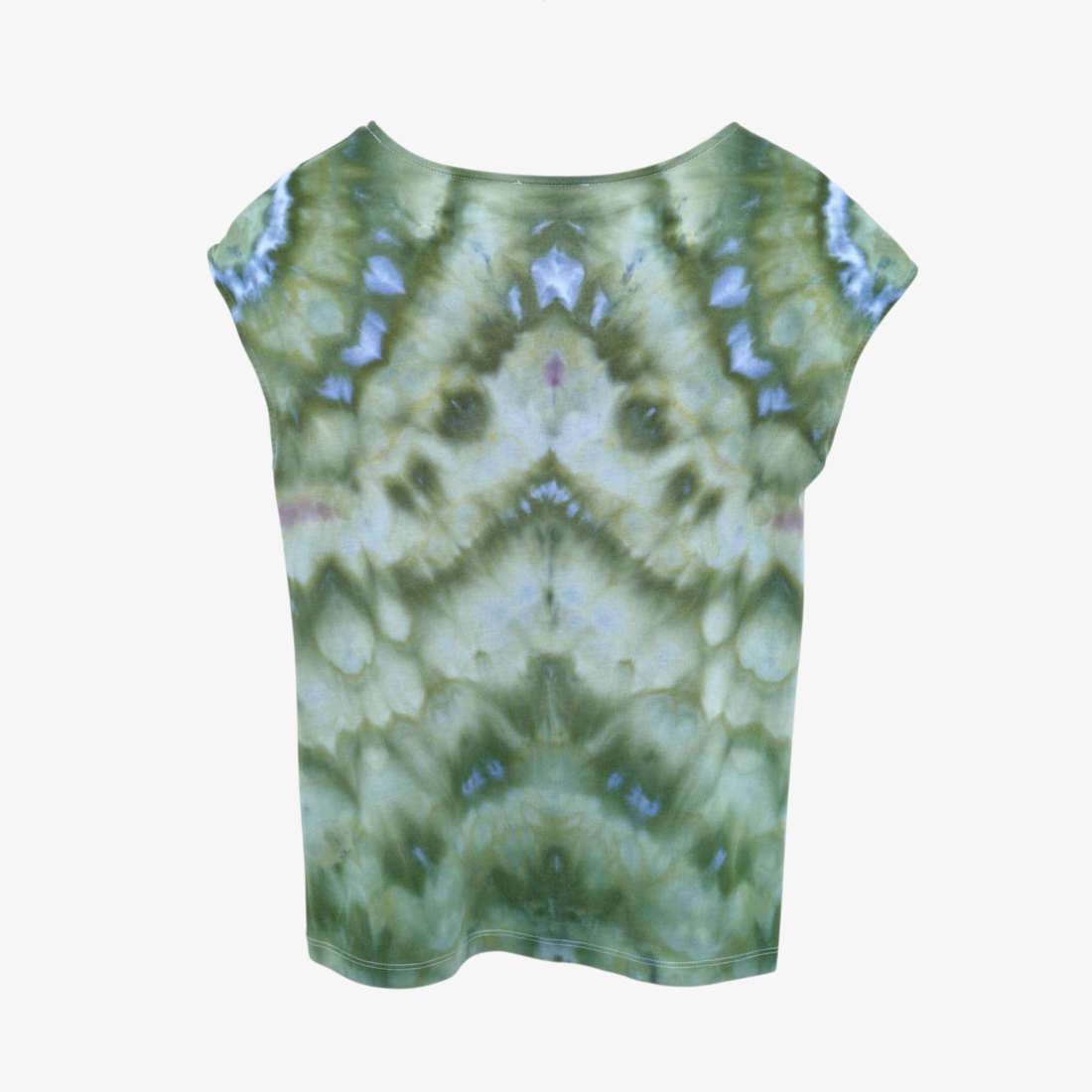 Tricou mătăsos modal bumbac vopsit manual verde - îmbrăcăminte și modă - haine damă - tricou și top de damă - Artynos.ro