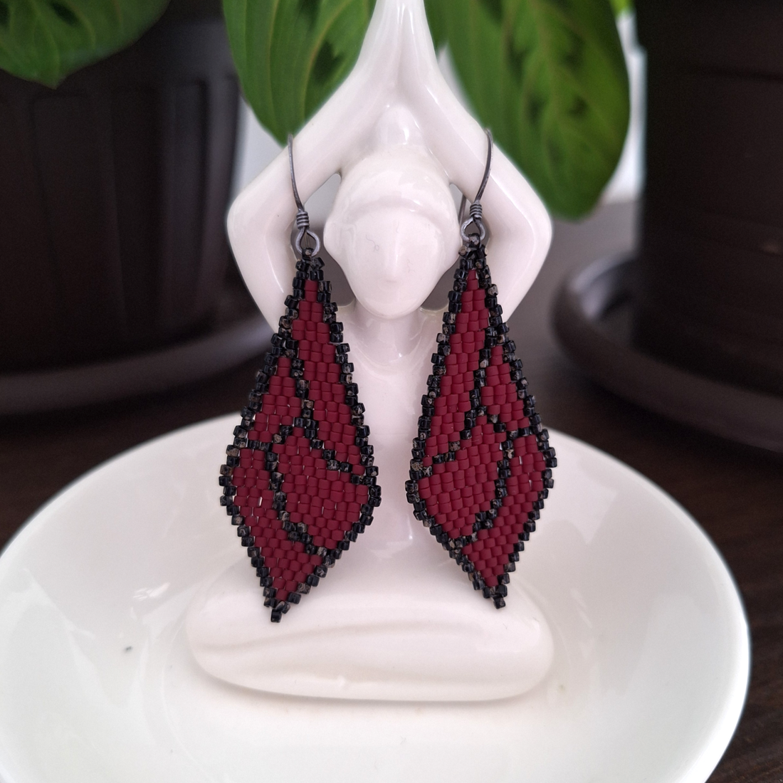 Cercei aripi de fluture din mărgele Miyuki Delica - bijuterii - cercei - cercei din mărgele - Artynos.ro