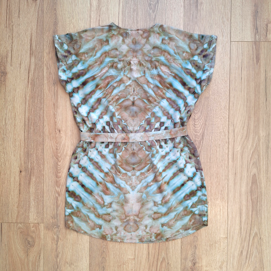 Rochie tunică de vară boho vopsită manual unicat - îmbrăcăminte și modă - haine damă - rochie, dintr-o bucată - Artynos.ro