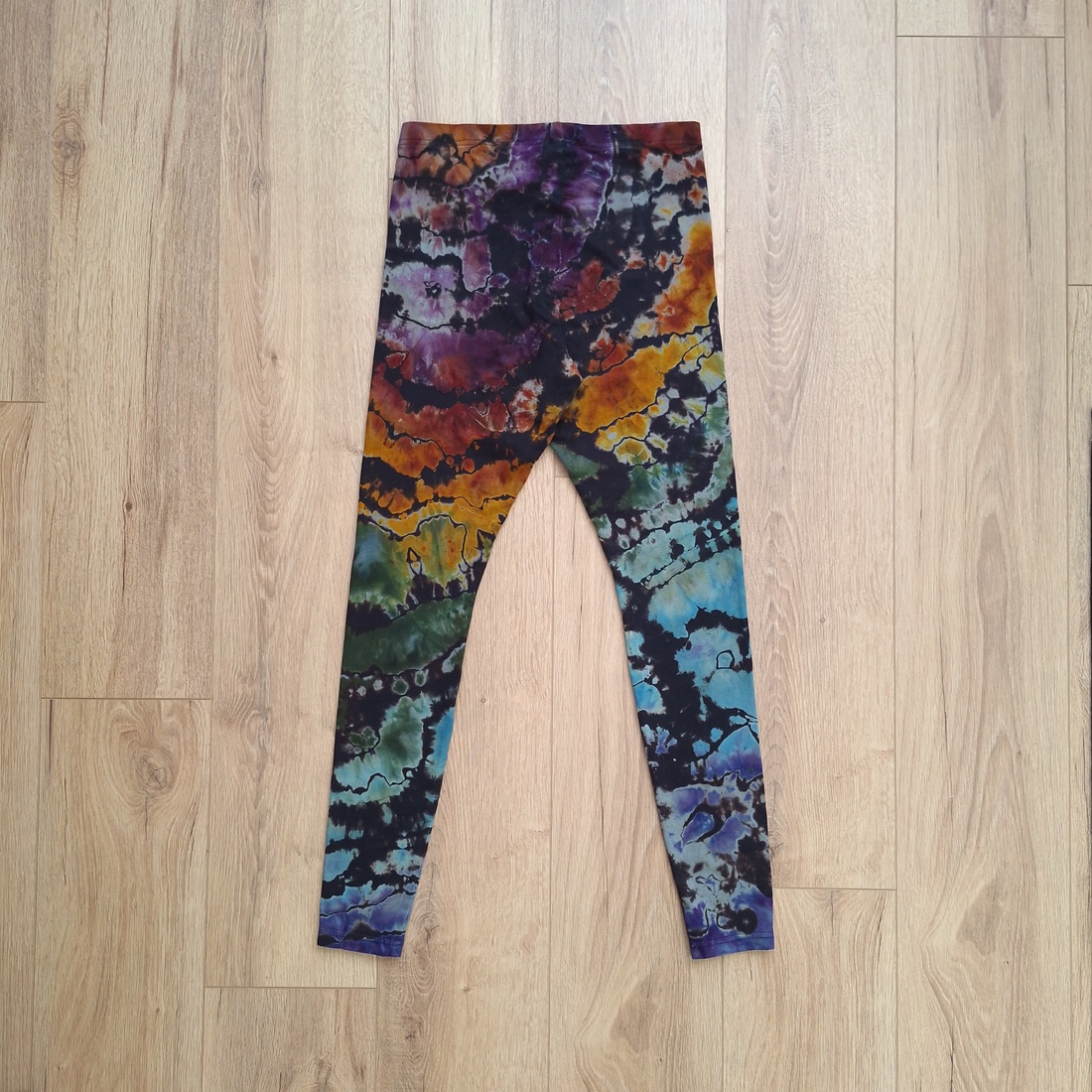 [M] Leggings bumbac multicolor vopsiți manual unicat - îmbrăcăminte și modă - haine damă - pantaloni damă - Artynos.ro
