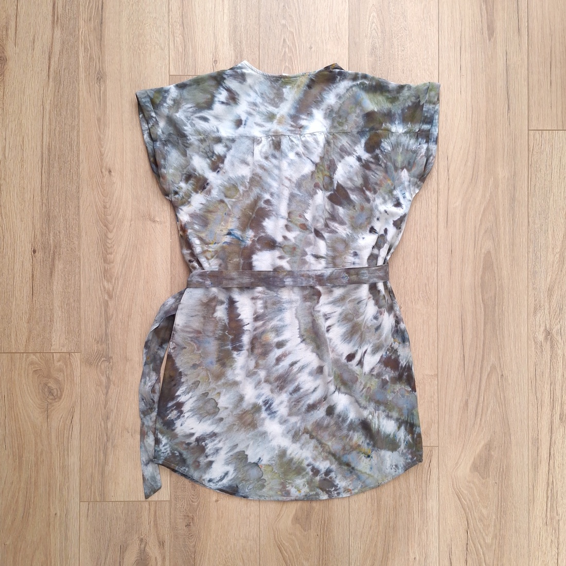 Rochie tunică vaporoasă de vară boho khaki unicat - îmbrăcăminte și modă - haine damă - rochie, dintr-o bucată - Artynos.ro