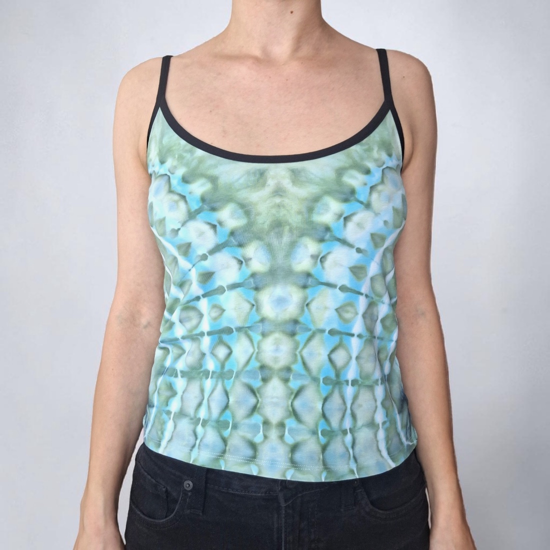 [S-M] Maiou cu bretele subțiri verde turcoaz unicat - îmbrăcăminte și modă - haine damă - tricou și top de damă - Artynos.ro