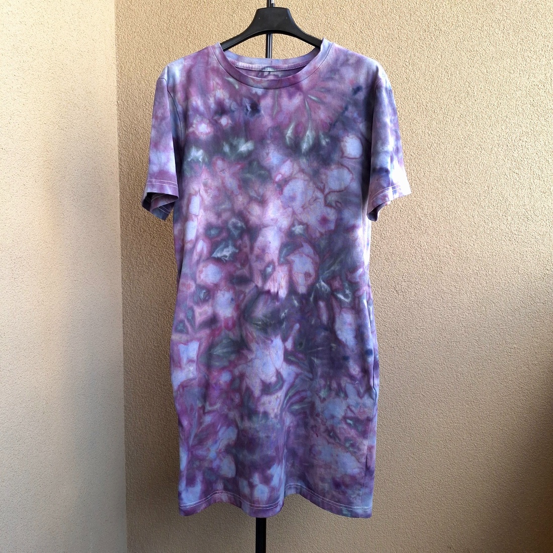[S] Rochie tip tricou mov cu buzunare, din bumbac - îmbrăcăminte și modă - haine damă - rochie, dintr-o bucată - Artynos.ro