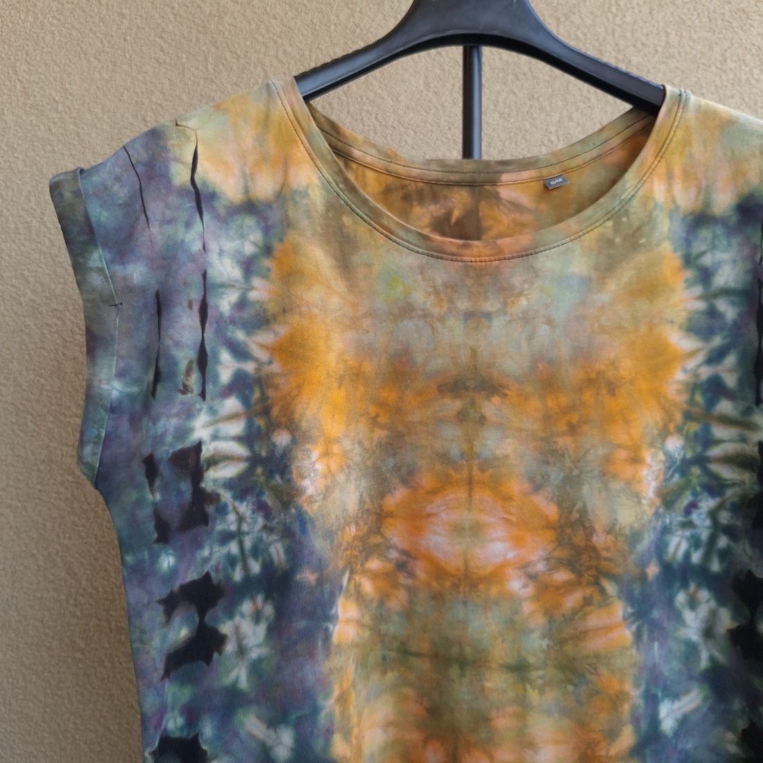 [S-M] Rochie bumbac unicat boho ruginiu albastru - îmbrăcăminte și modă - haine damă - rochie, dintr-o bucată - Artynos.ro