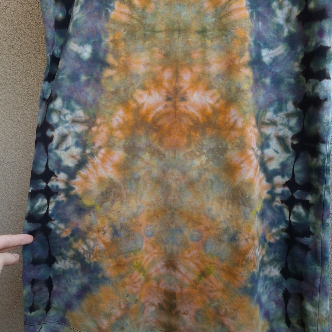 [S-M] Rochie bumbac unicat boho ruginiu albastru - îmbrăcăminte și modă - haine damă - rochie, dintr-o bucată - Artynos.ro