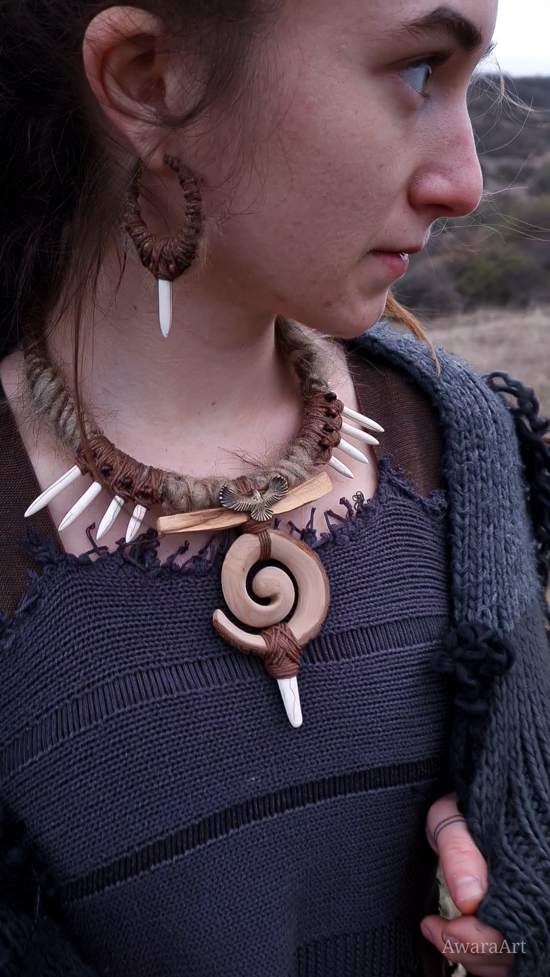 Set de bijuterii talisman nomad în spirală - bijuterii - coliere - coliere din pietre semiprețioase - Artynos.ro