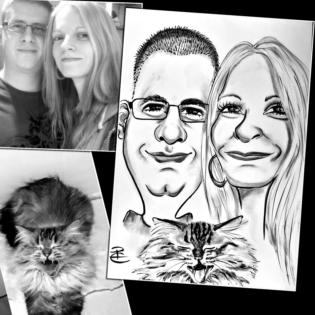 Caricatură de familie pentru 3 persoane - - Artynos.ro Caricatură de familie pentru 3 persoane - - Artynos.ro