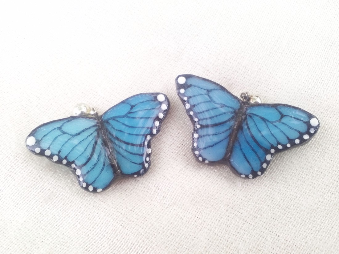 Fluture albastru stabilit în tiffany cu piese de argint - - Artynos.ro Fluture albastru stabilit în tiffany cu piese de argint - - Artynos.ro