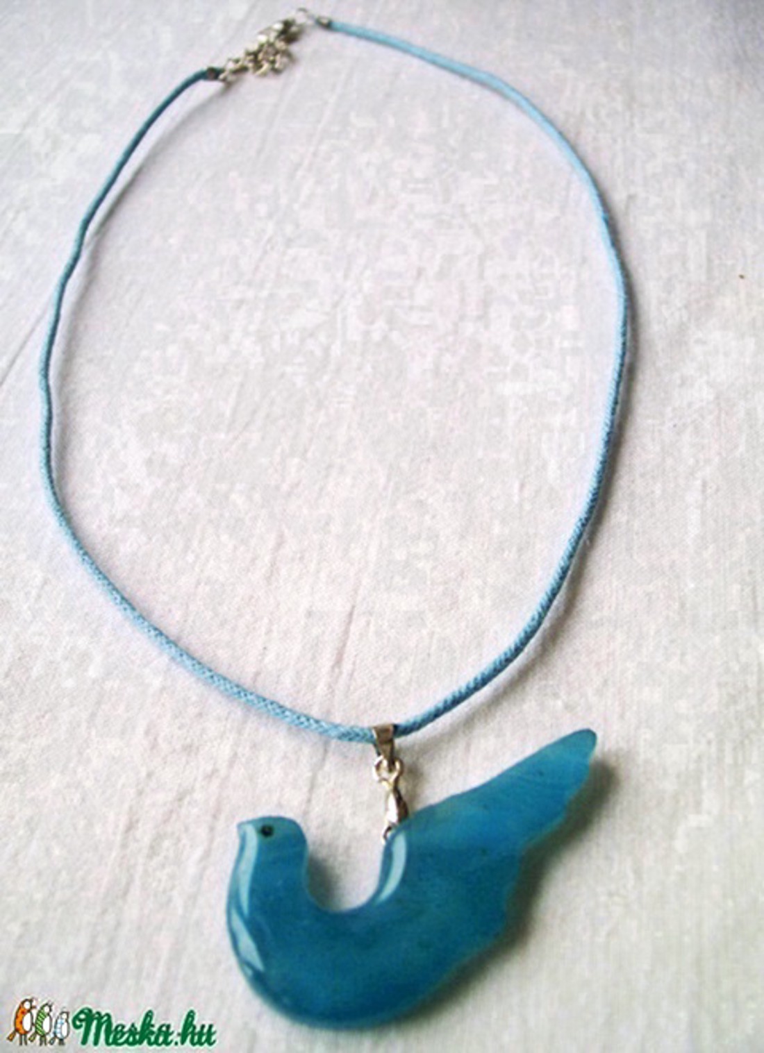 Pandantiv porumbel albastru sculptat din sticlă Tiffany -  - Artynos.ro