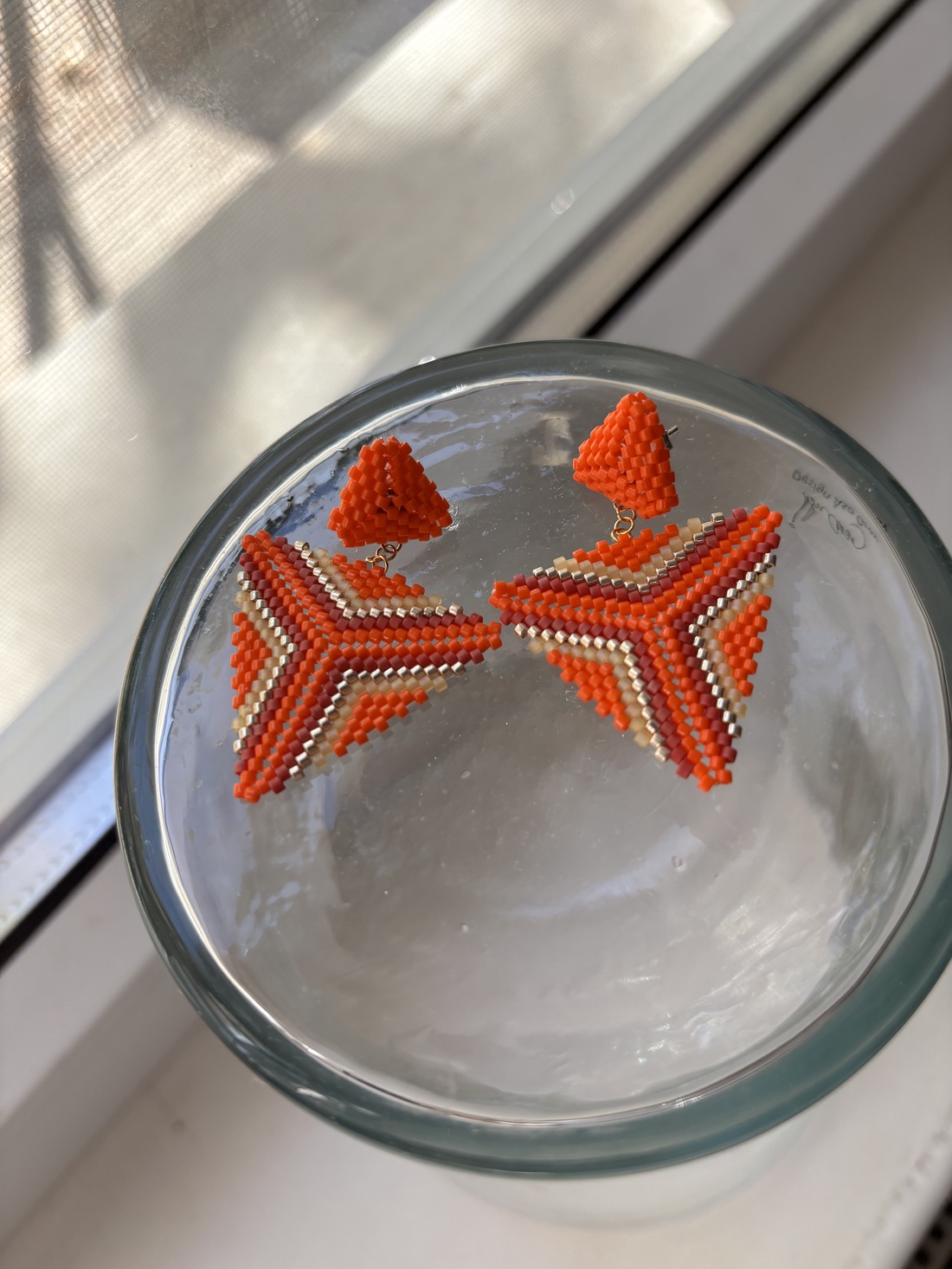 Cercei statement Portocala - bijuterii - cercei - cercei din mărgele - Artynos.ro