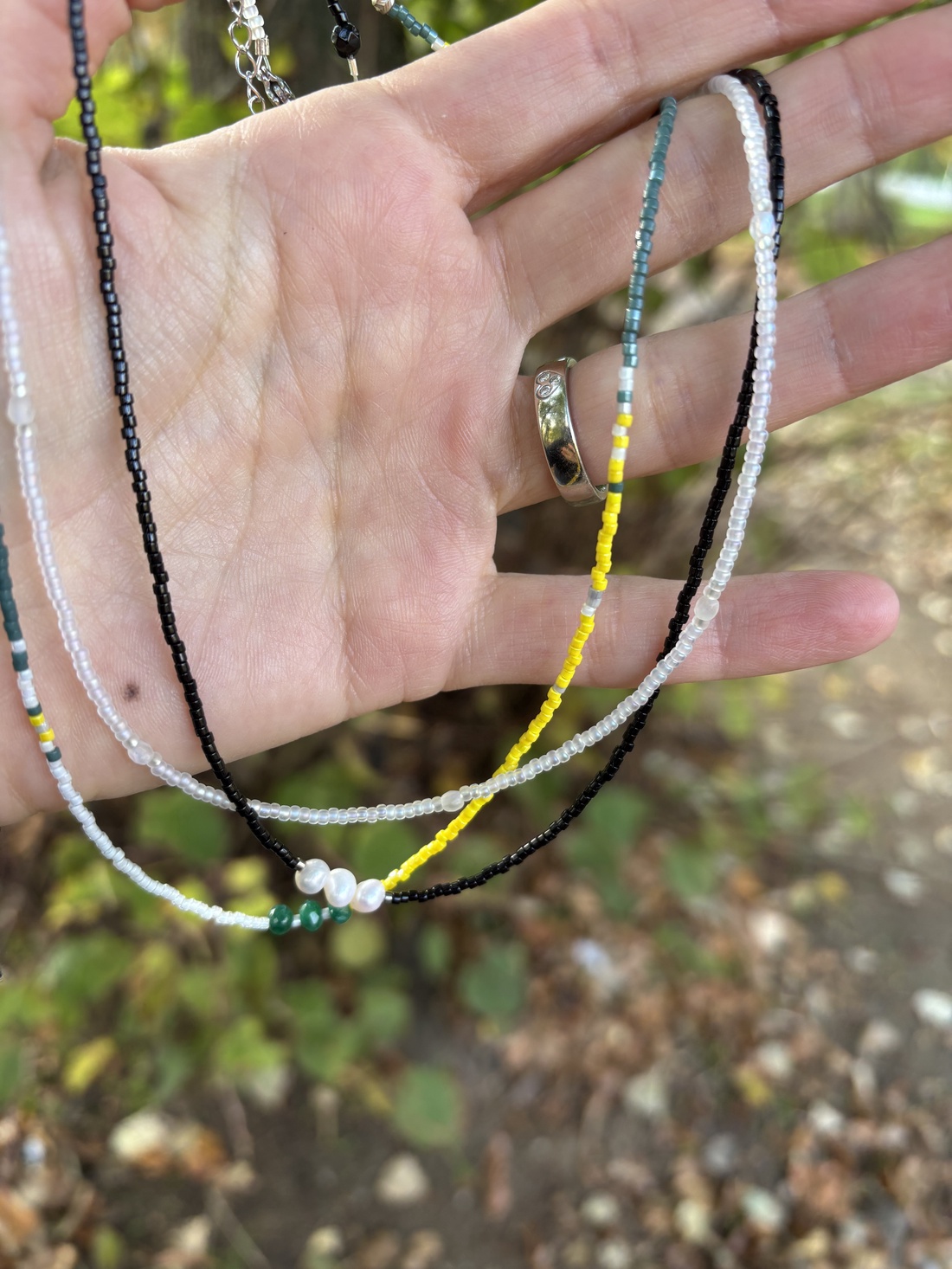 Colier negru cu perle de cultura - bijuterii - coliere - coliere din mărgele - Artynos.ro