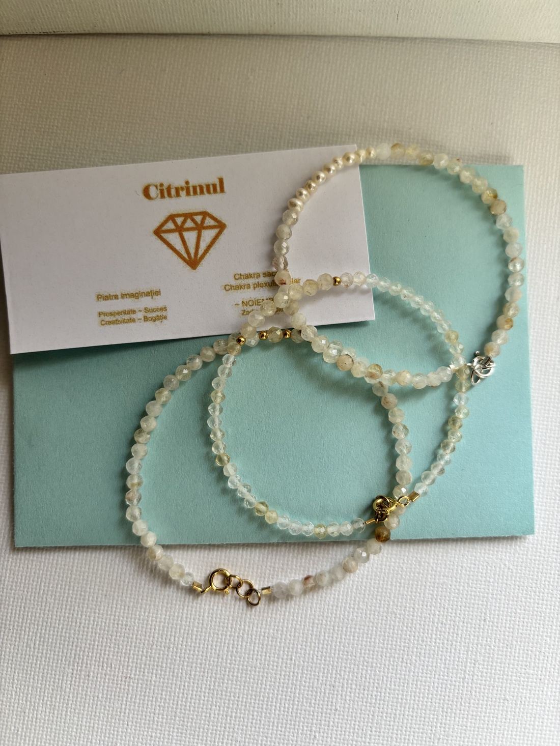 Bratara citrin si argint sau perle de cultura - bijuterii - brățări - brățări din pietre semiprețioase - Artynos.ro