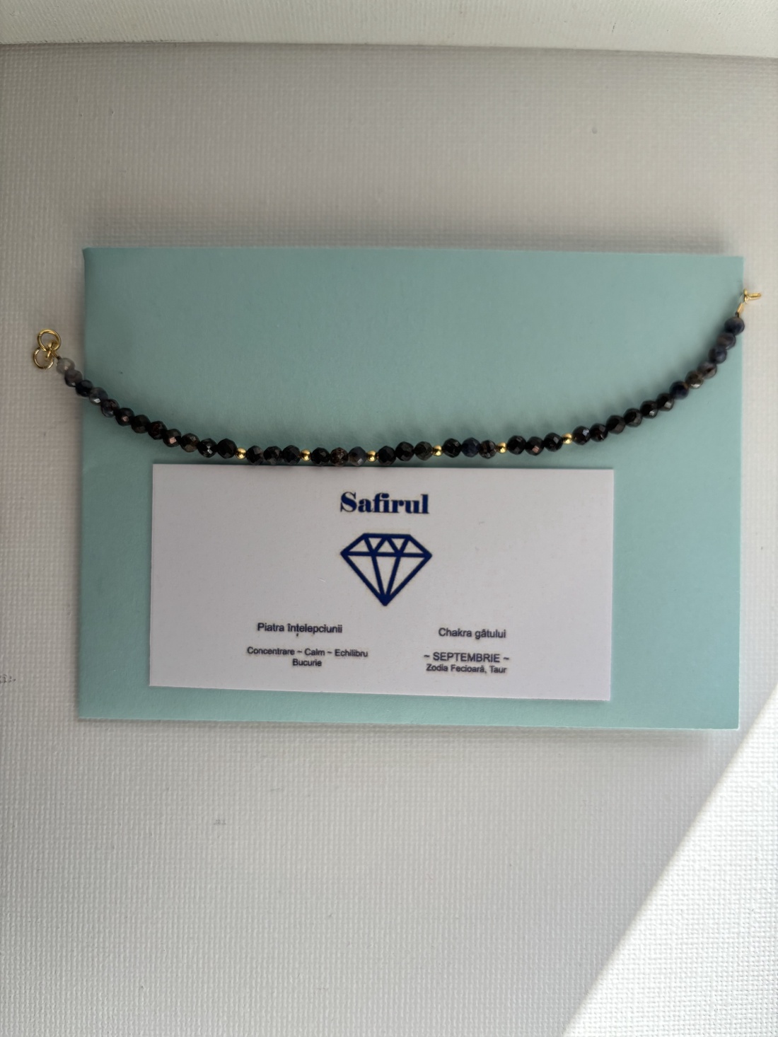 Bratara safir bleumarin si pisicuta argint - bijuterii - brățări - brățări din pietre semiprețioase - Artynos.ro