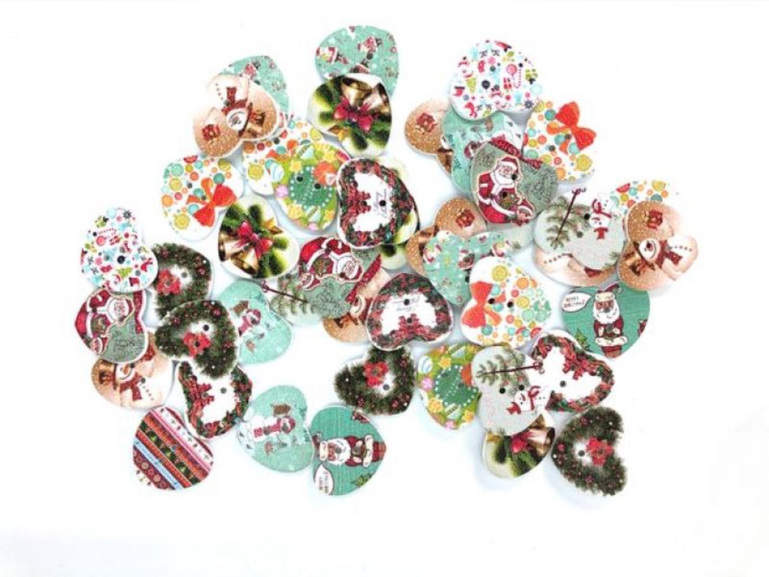 20 nasturi  - accesorii de crăciun - cadou tematic de moș crăciun, decorațiuni - decor de interior moș crăciun - Artynos.ro