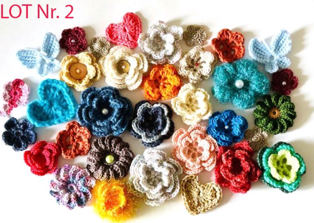 Lot aplicatii crosetate - casă & stil de viață - decorațiuni de casă - accesorii florale - flori la fir - Artynos.ro