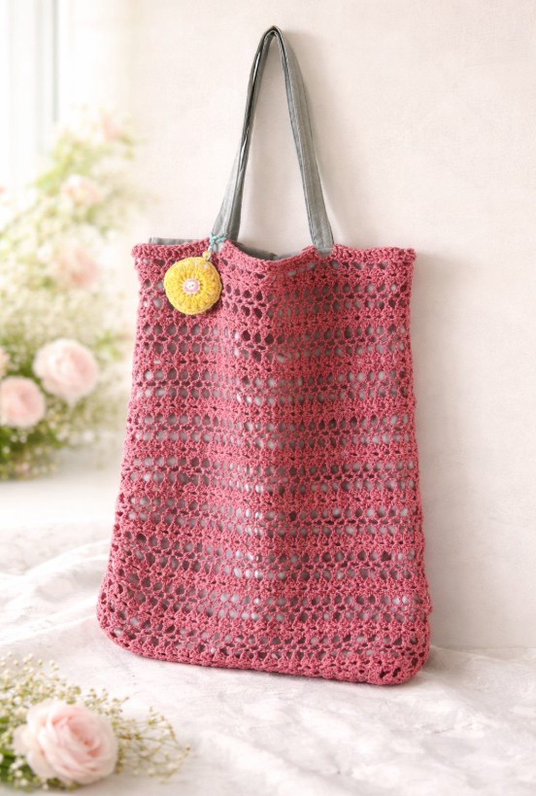 Geanta de umar crosetata / Sacosa tote - genți și portofele - genți de mână și umăr - geantă casual - Artynos.ro