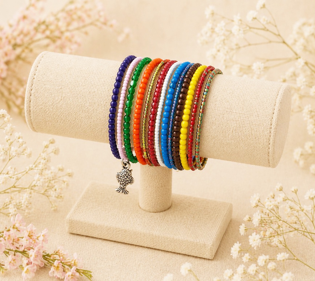 Bratara spirala multicolora - bijuterii - brățări - brățări din mărgele - Artynos.ro