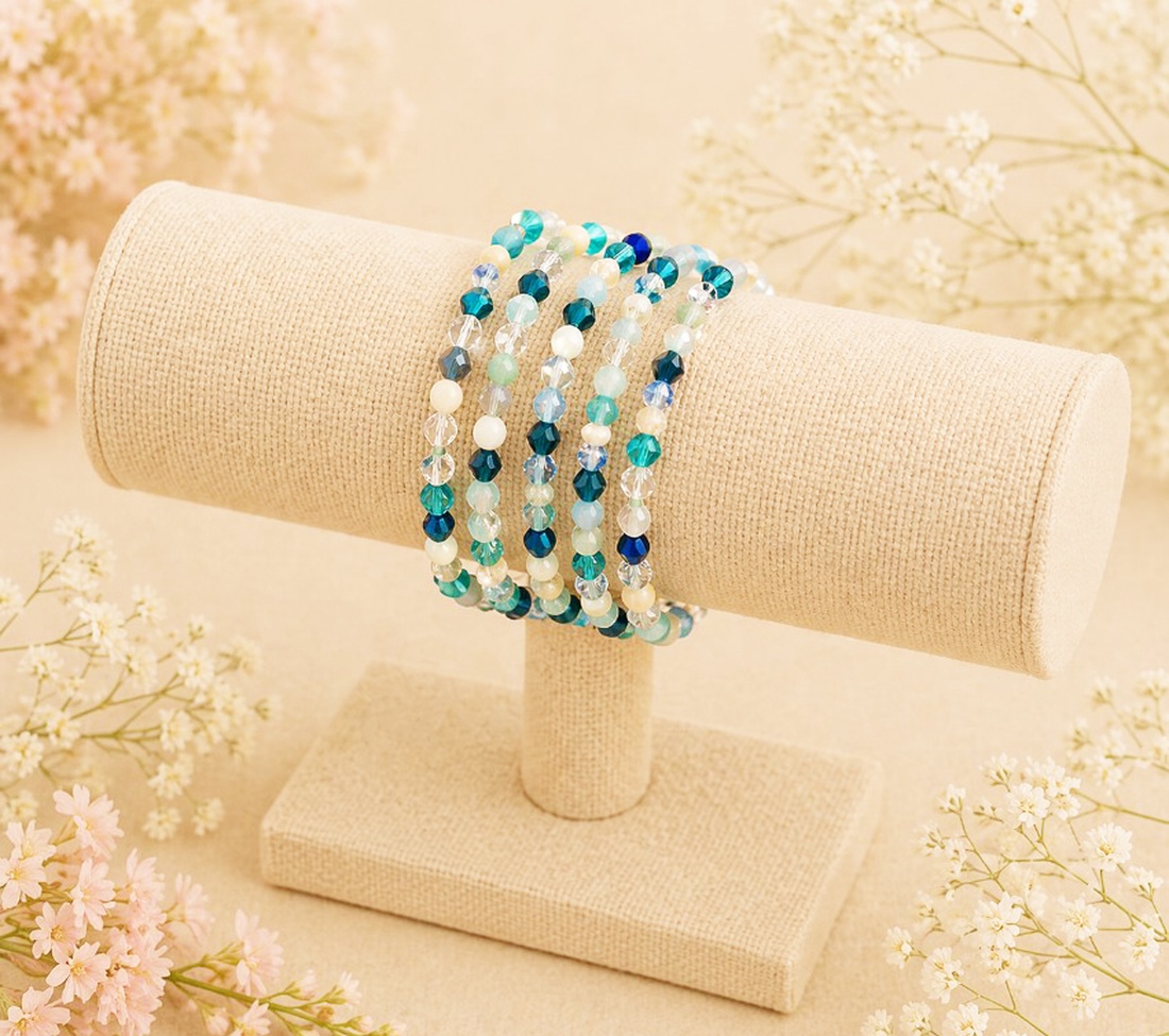 Bratara spirala nunate asortate - bijuterii - brățări - brățări din mărgele - Artynos.ro