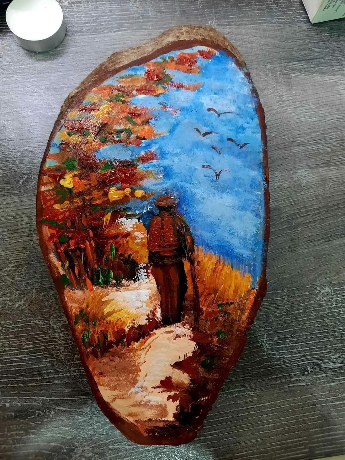 Pictura pe lemn de brad  - arte vizuale și accesorii  - picturi - acuarele picturi - Artynos.ro