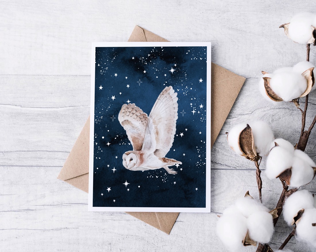 Carte poștală de Crăciun, felicitare, animal de pădure cadou companion -  - Artynos.ro