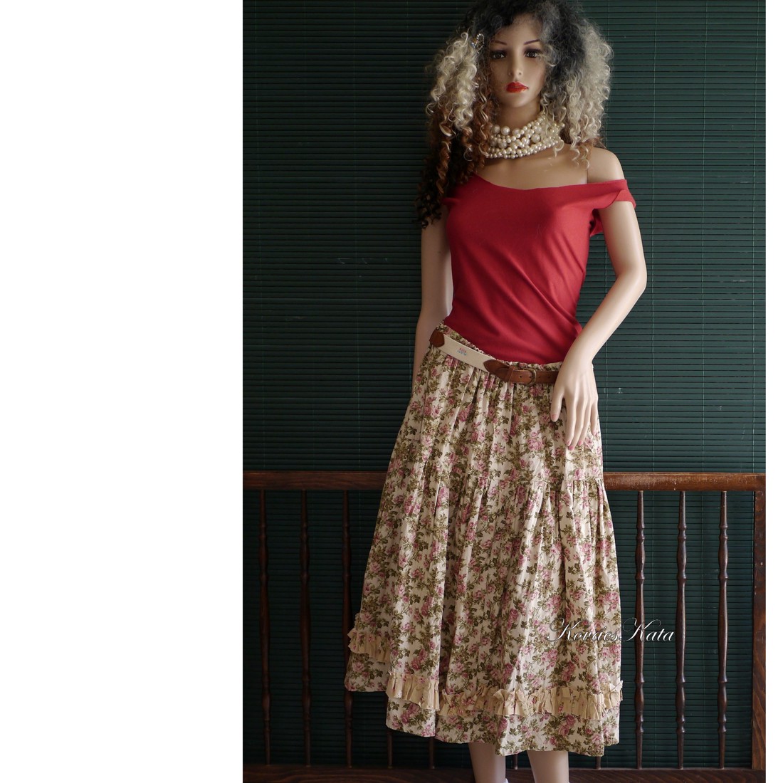 ROSE SKIRT - fustă romantică din bumbac și in - îmbrăcăminte și modă - haine damă - fustă damă - Artynos.ro