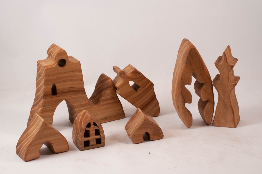  Castel din lemn, biserică + lemn, constructor din lemn, puzzle - jucării și echipamente pentru copii - puzzle, jocuri puzzle - puzzle din lemn - Artynos.ro