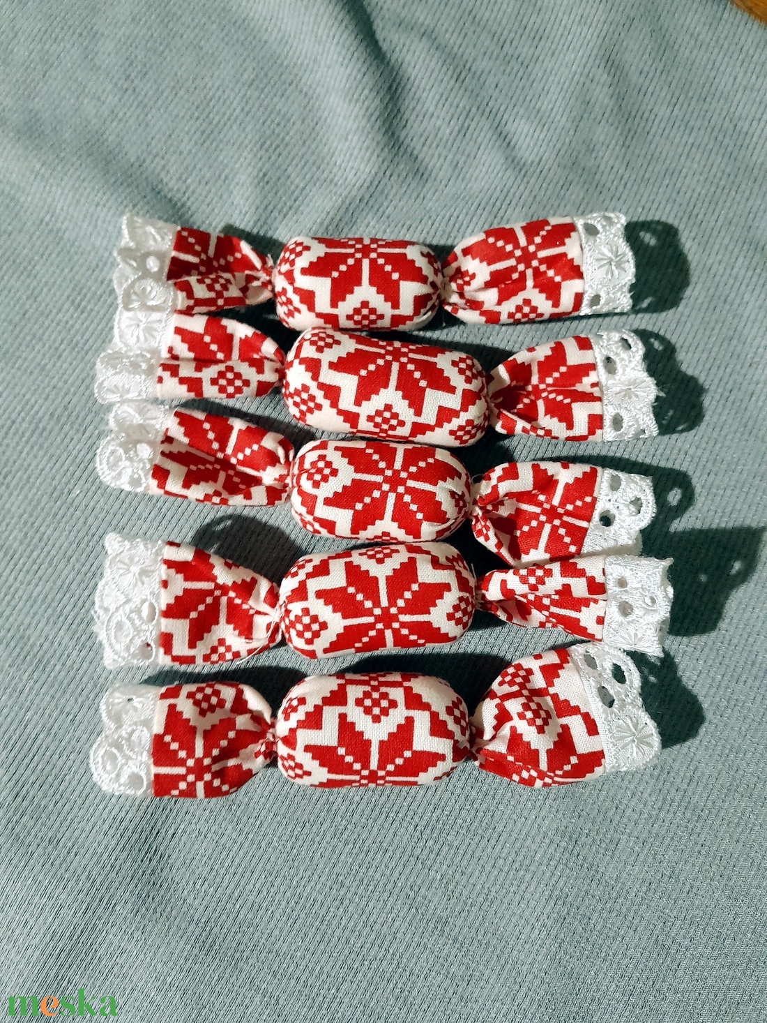 Textil szaloncukor,  - crăciun - decorațiuni de crăciun de casă - figurine pentru pomul de crăciun - Artynos.ro