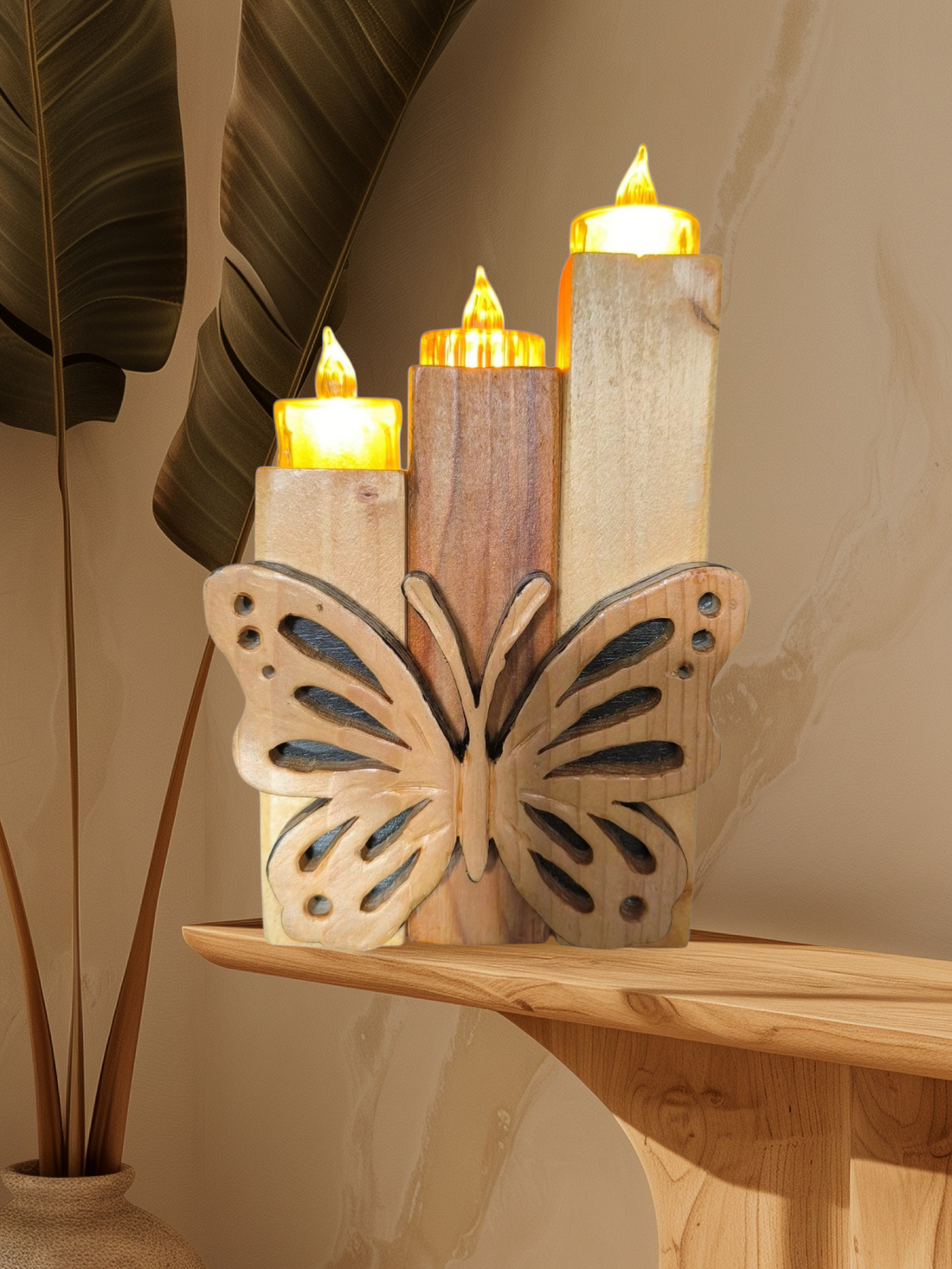 Suport din lemn  - crăciun - decorațiuni de crăciun de casă - luminițe de crăciun - Artynos.ro