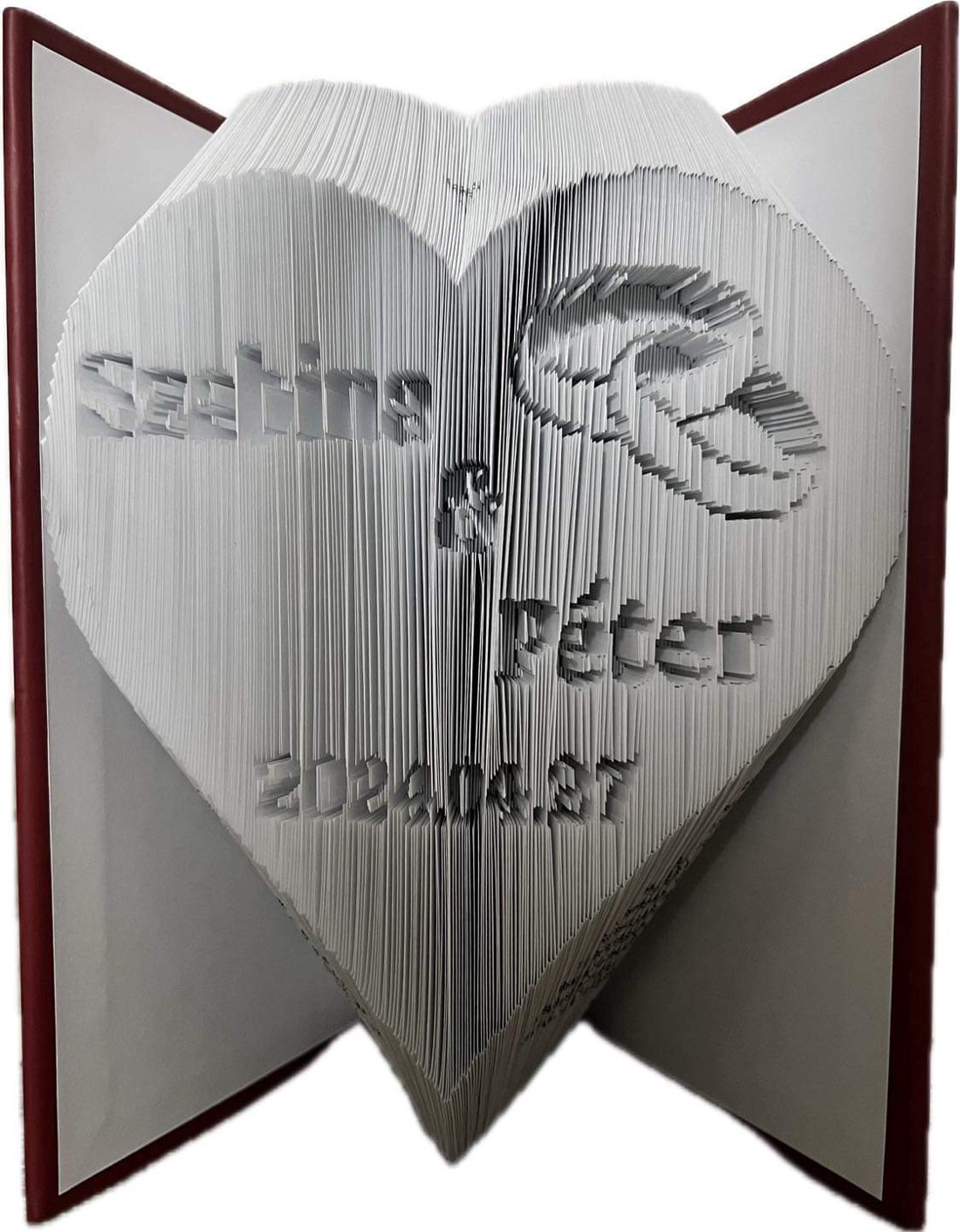 Sculptură carte de nuntă - casă & stil de viață - accesorii pentru decorat casa - decorațiuni de masă și decorațiuni pentru rafturi  - sculptură de carte, carte pliată - Artynos.ro