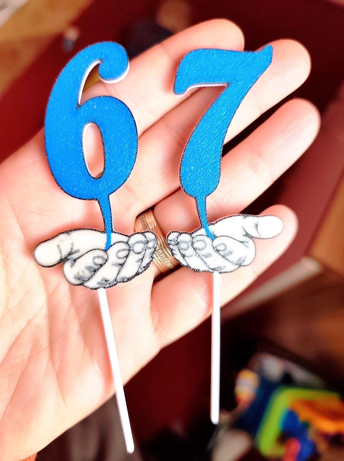 Topper six-seven - accesorii nuntă - materiale decor pentru nuntă - decorațiuni tort de nuntă - Artynos.ro