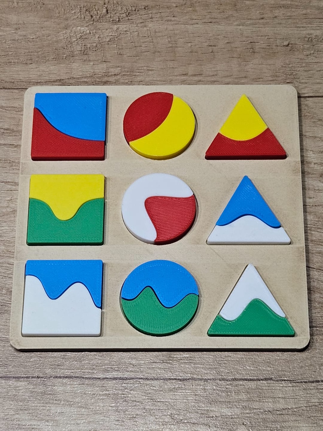 Puzzle montessori  - jucării și echipamente pentru copii - jocuri de gândire - curcubeu montessori, jocuri waldorf - Artynos.ro