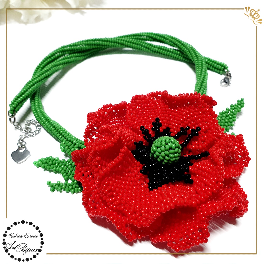 Colier FLOARE DE MAC - bijuterii - coliere - coliere statement - Artynos.ro Colier FLOARE DE MAC - bijuterii - coliere - coliere statement - Artynos.ro