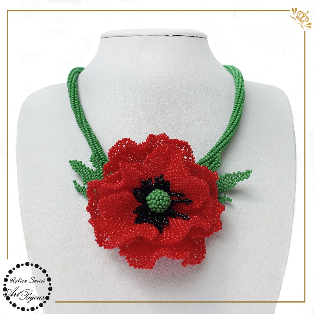 Colier FLOARE DE MAC - bijuterii - coliere - coliere statement - Artynos.ro Colier FLOARE DE MAC - bijuterii - coliere - coliere statement - Artynos.ro