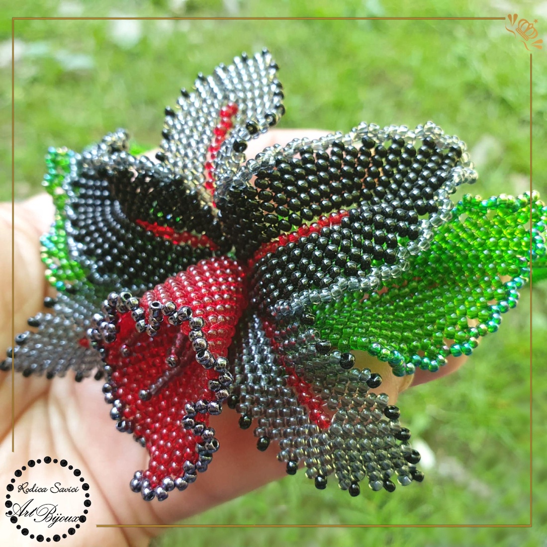 Colier ORHIDEE NEAGRĂ - bijuterii - coliere - coliere statement - Artynos.ro