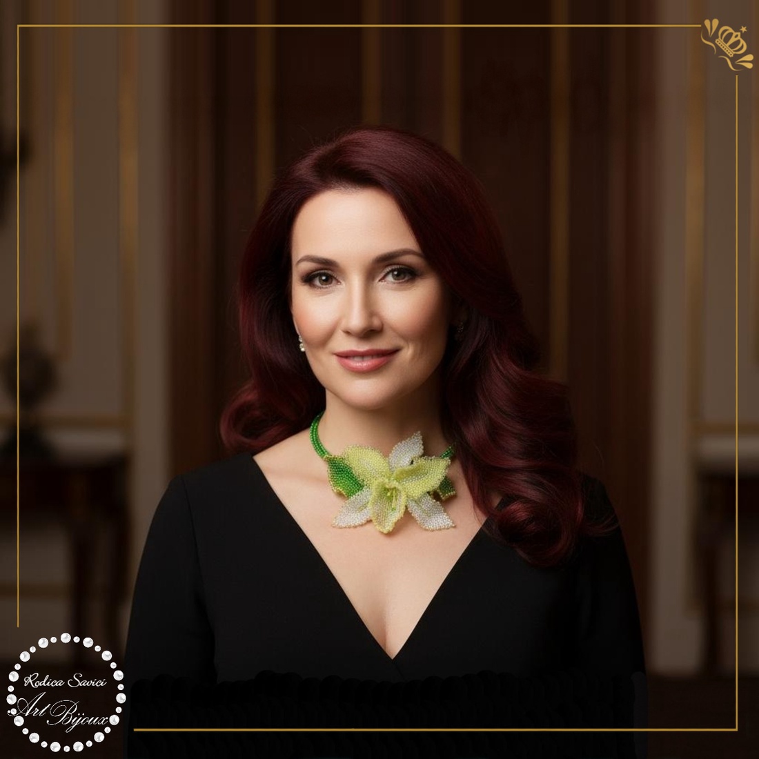 Colier ORHIDEE ALBĂ - bijuterii - coliere - Artynos.ro