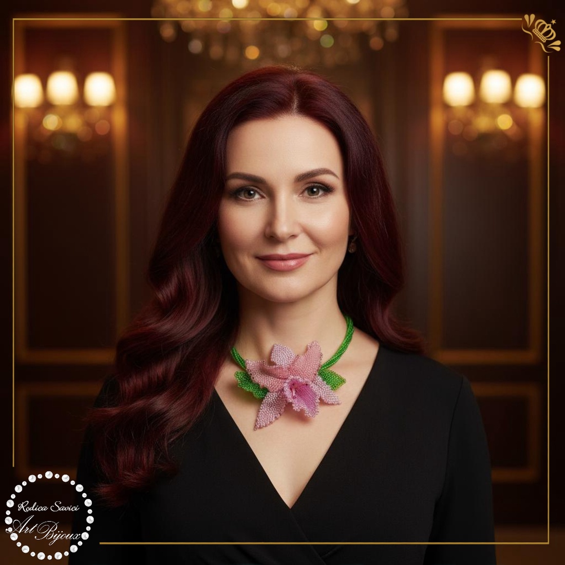 Colier ORHIDEE ROZ  - bijuterii - coliere - Artynos.ro